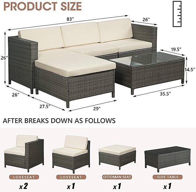 Outdoor Sectional Couch Sofa